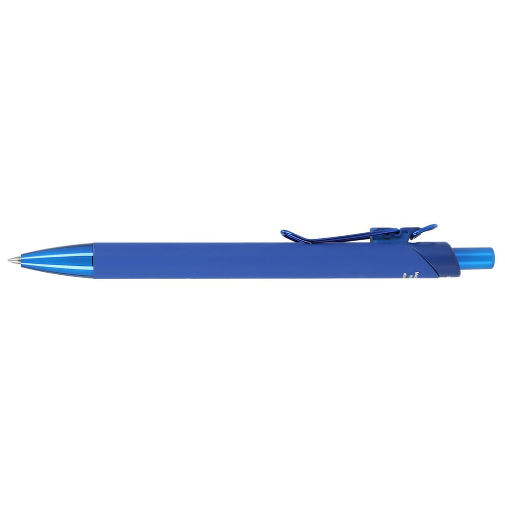 Bullet Blue Metallic Recycled Aluminum Soft Touch Gel Pen