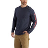 Carhartt Men's Navy Force Cotton Delmont Sleeve Graphic T-Shirt