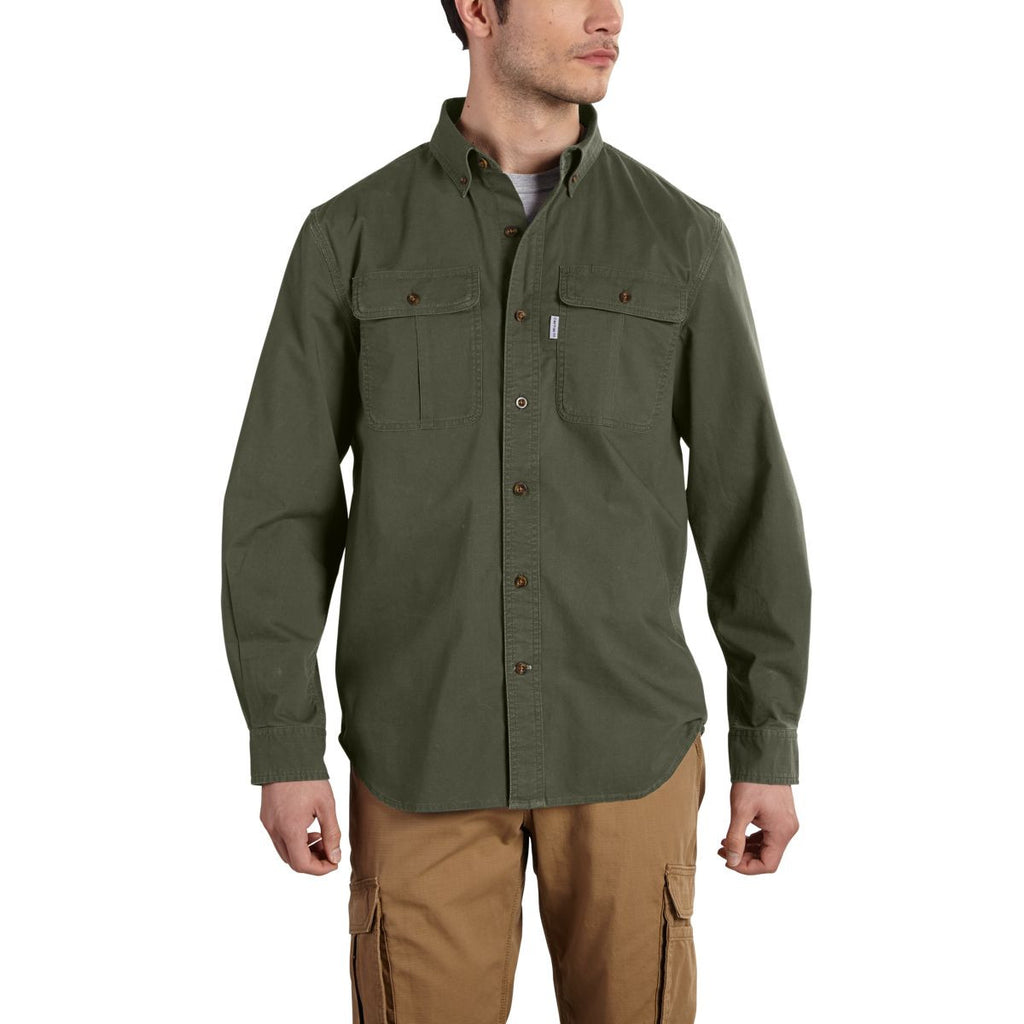 Carhartt Men's Moss Foreman Solid Long Sleeve Work Shirt