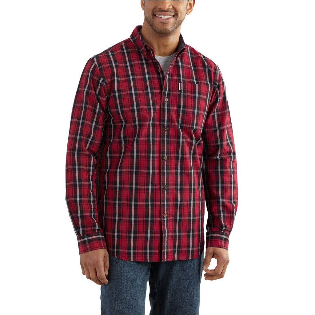 Carhartt Men's Dark Crimson Bellevue Long Sleeve Shirt