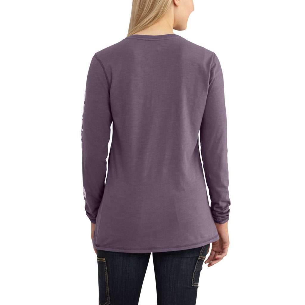 Carhartt Women's Vintage Violet Long Sleeve Logo T-Shirt