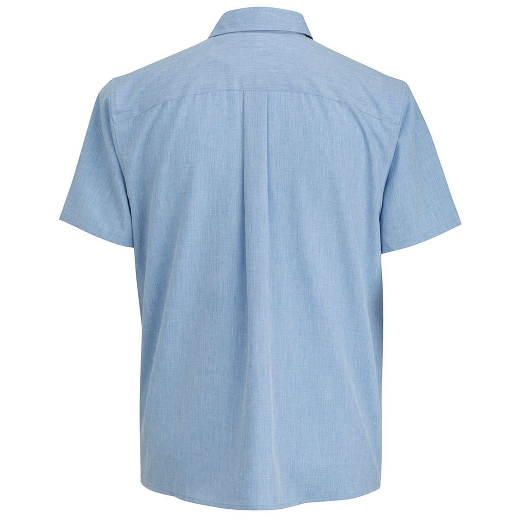 Edwards Men's Carolina Blue Heather Melange Ultra-Light Chambray Shirt