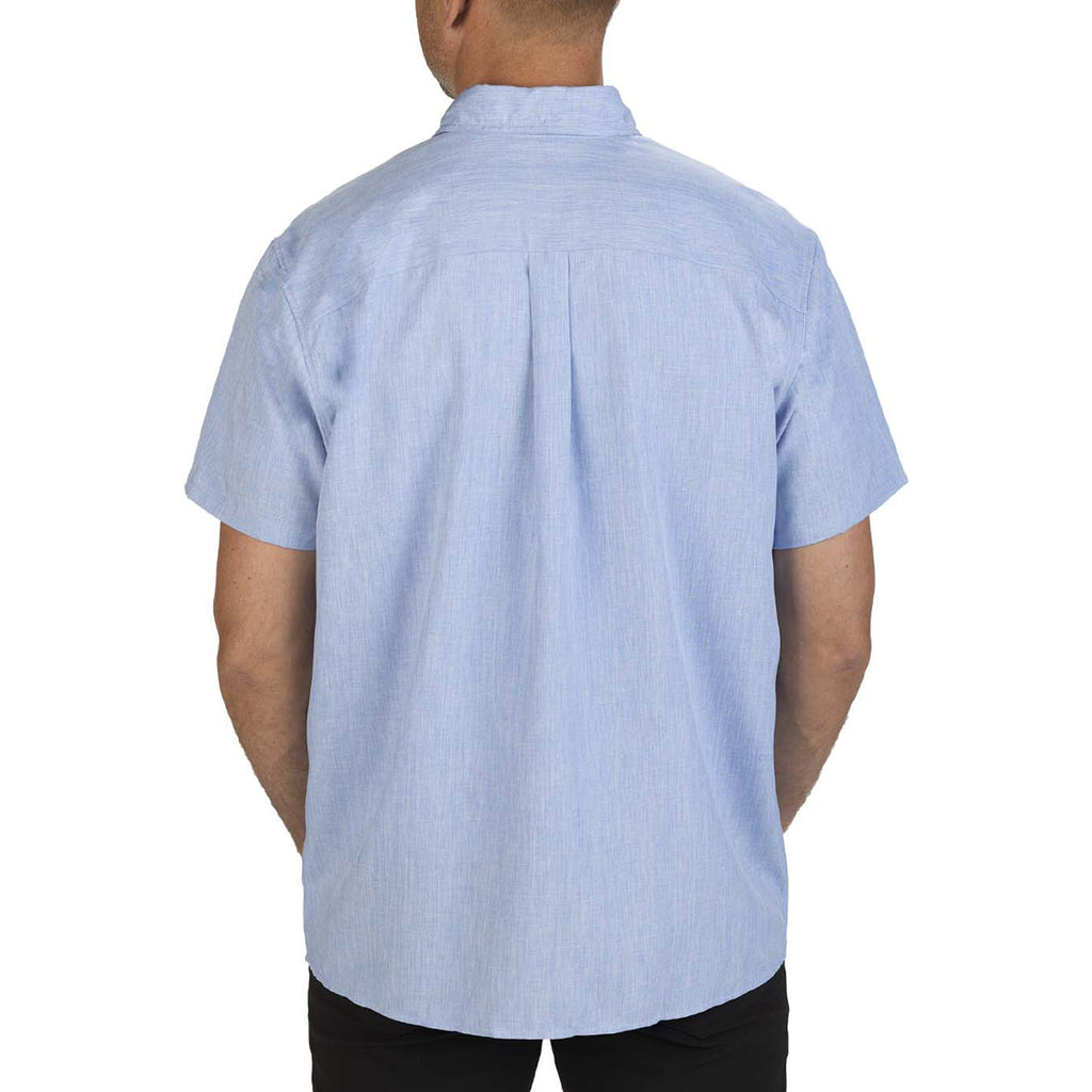 Edwards Men's Carolina Blue Heather Melange Ultra-Light Chambray Shirt