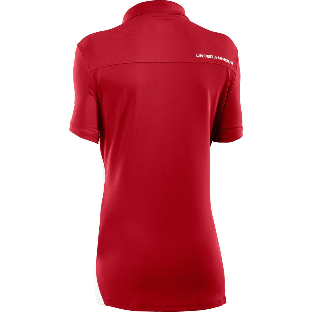 Under Armour Women's Red/White Colorblock Polo