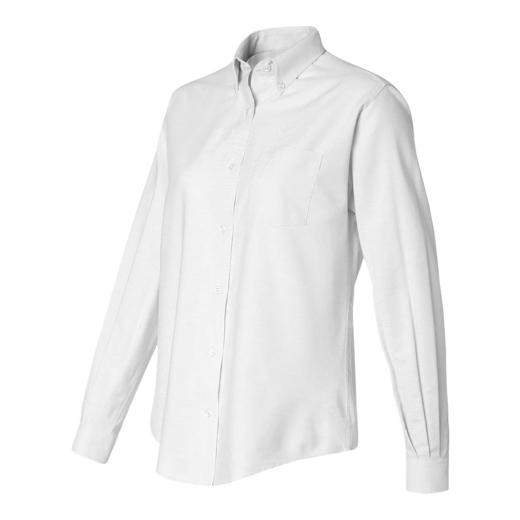 Van Heusen Women's White Long Sleeve Oxford Shirt-Alpha Sized
