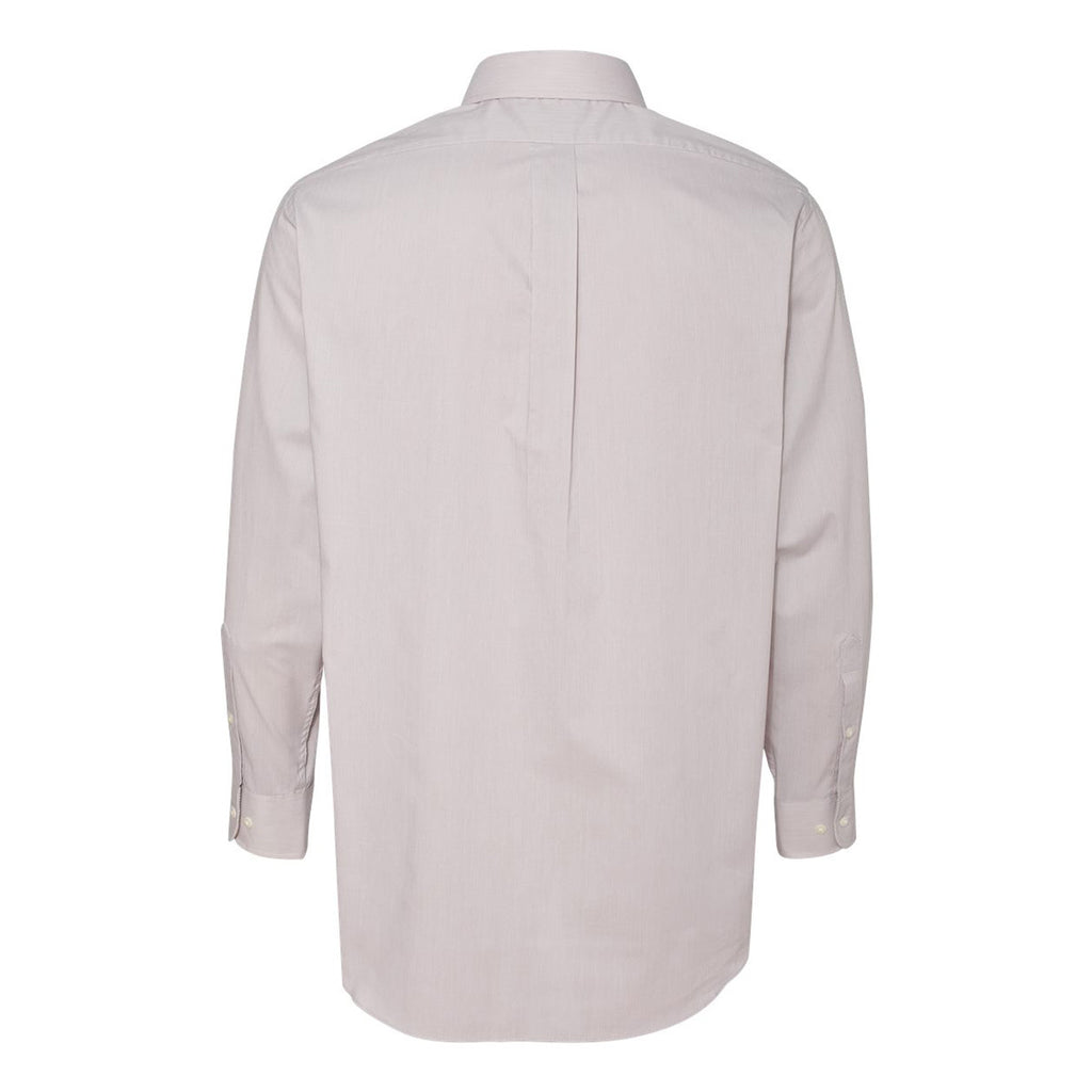 Van Heusen Men's Tan Feather Stripe With Contrast Long Sleeve Shirt