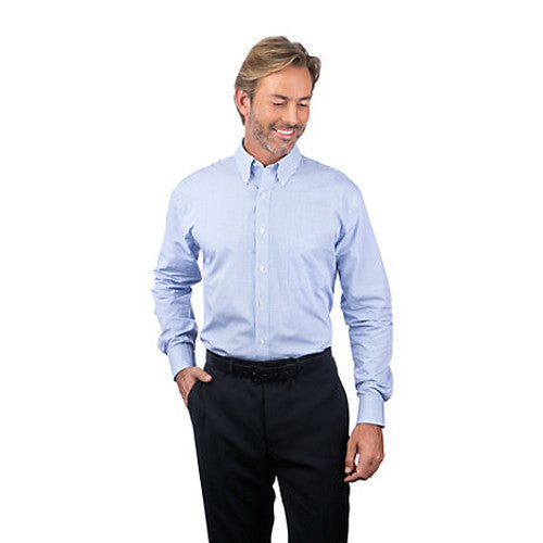 Van Heusen Men's Blue Frost Coolest Comfort Check Long Sleeve Shirt