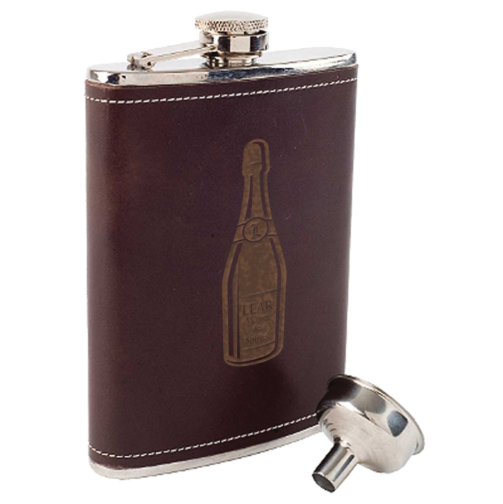 Coleman Leather Covered Tailgater Silver Flask