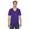 American Apparel Unisex Purple Fine Jersey Short-Sleeve V-Neck