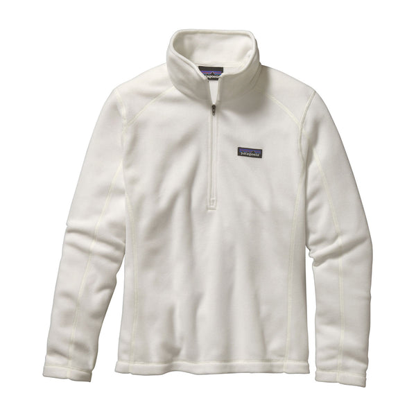 patagonia スキーウェア ホワイト Patagonia Women Birch White Micro D 1/4-Zip | Corporate Logo Patagonia