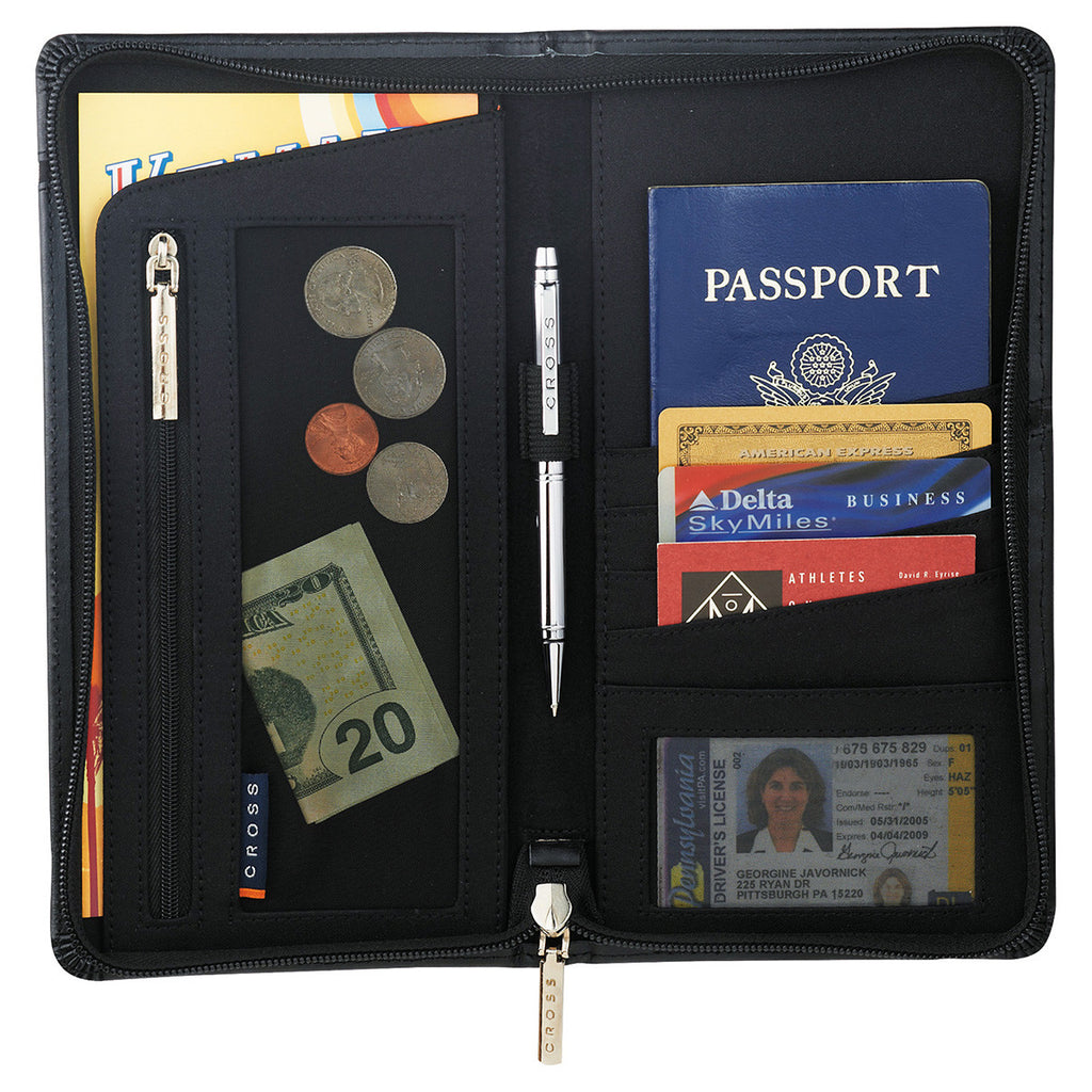 Cross Black Travel Wallet with Pen
