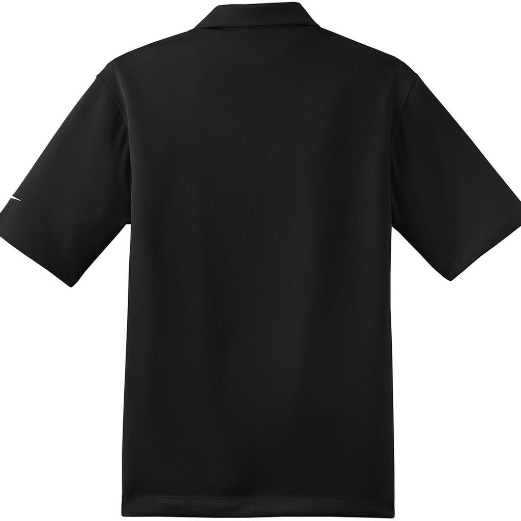 Nike Men's Black Dri-FIT Short Sleeve Pebble Texture Polo