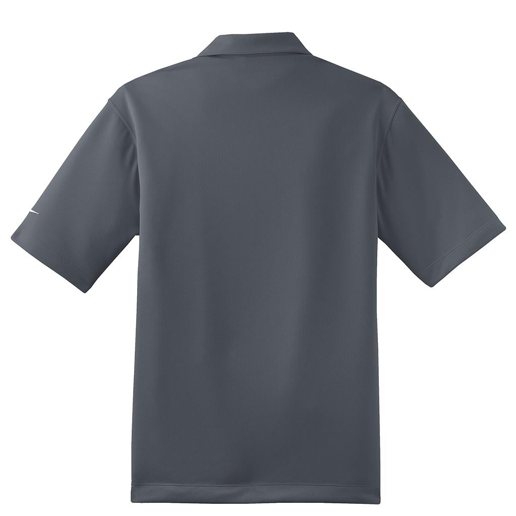 Nike Men's Dark Grey Dri-FIT Short Sleeve Pebble Texture Polo