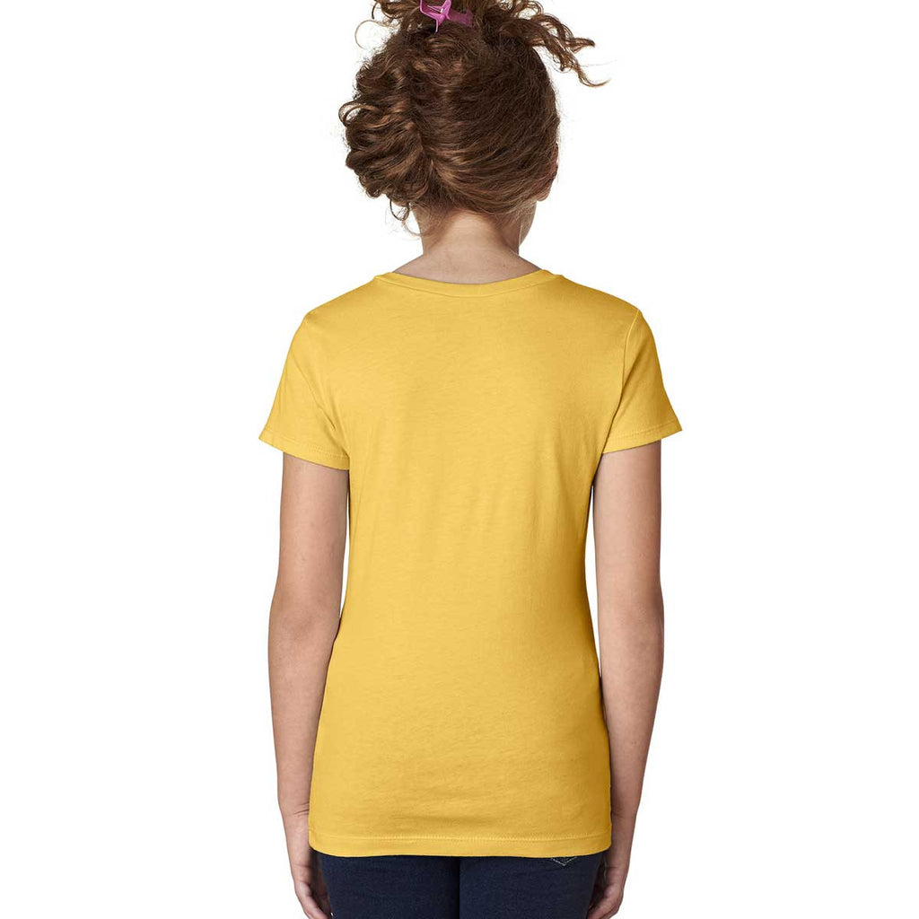 Next Level Girl's Vibrant Yellow Adorable V-Neck Tee