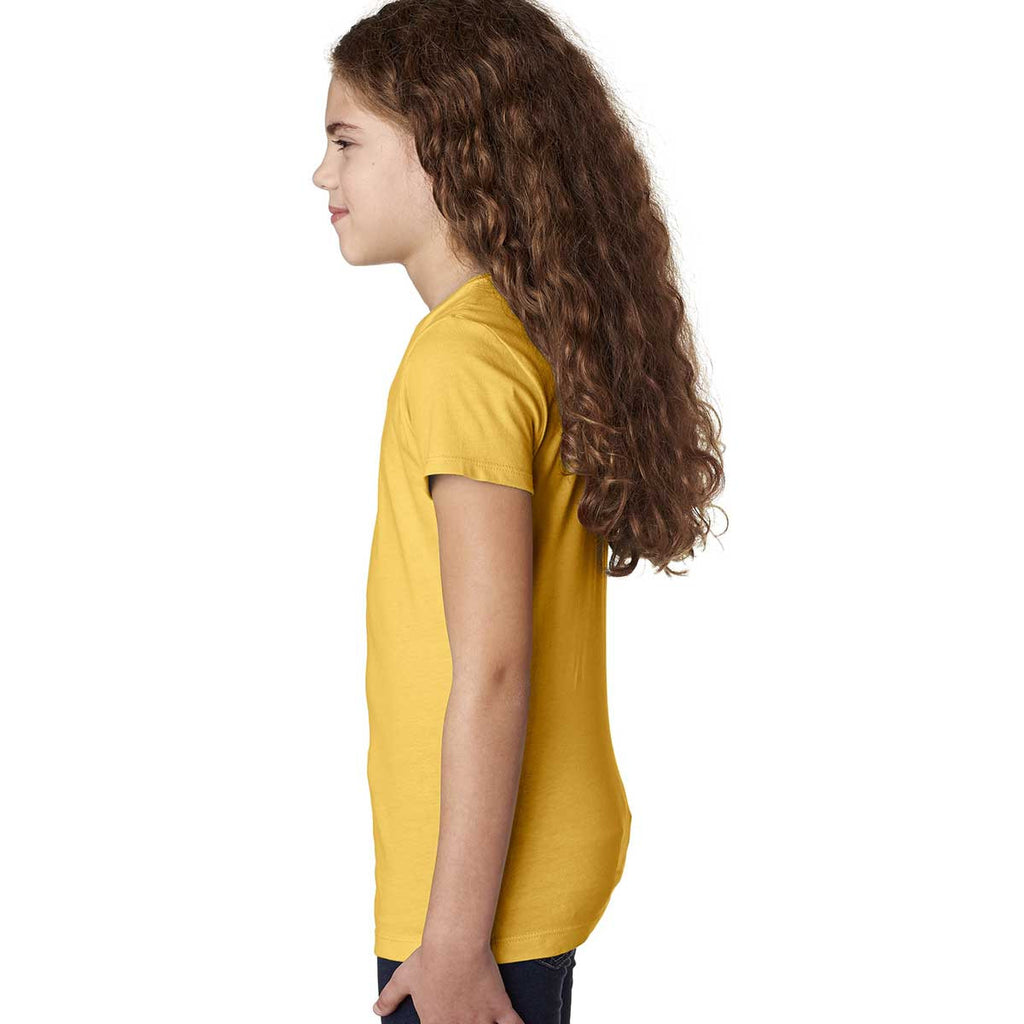 Next Level Girl's Vibrant Yellow Adorable V-Neck Tee