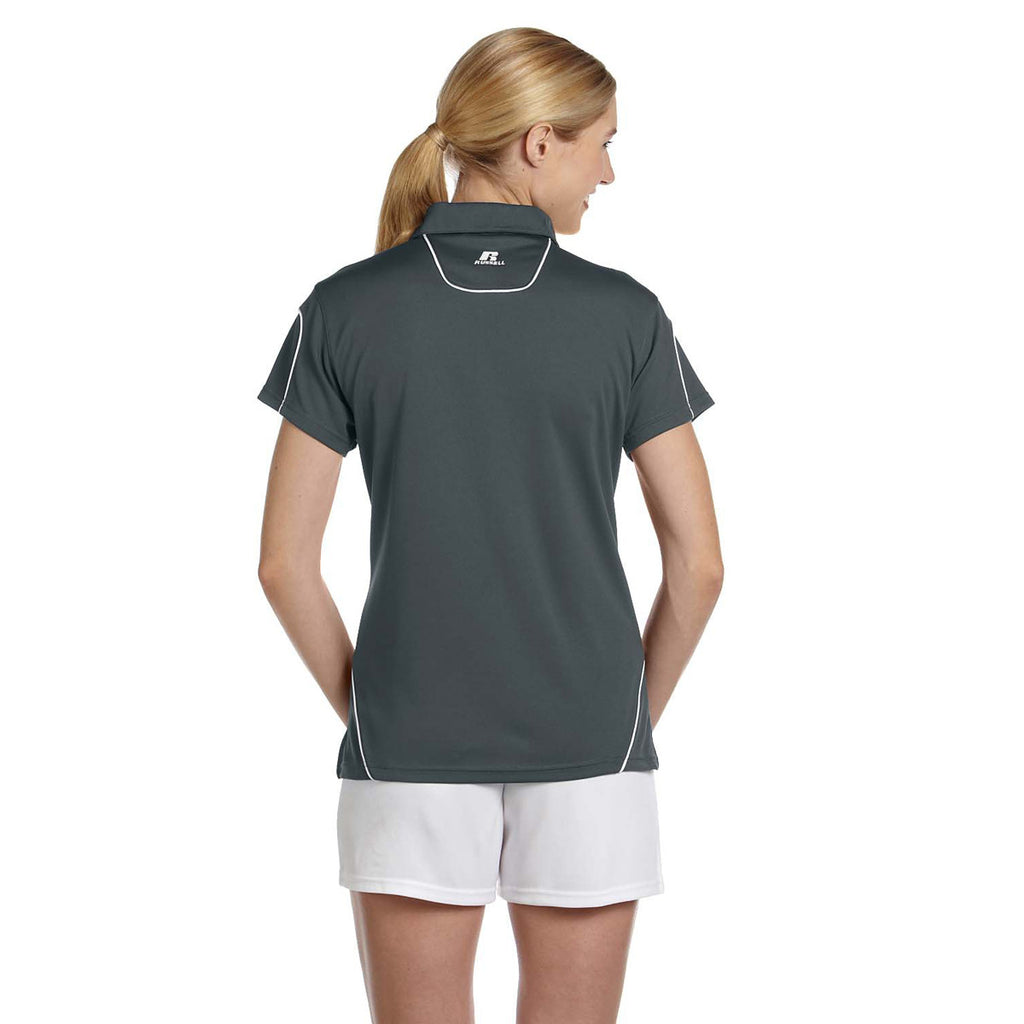 Russell Athletic Women's Stealth/White Team Prestige Polo
