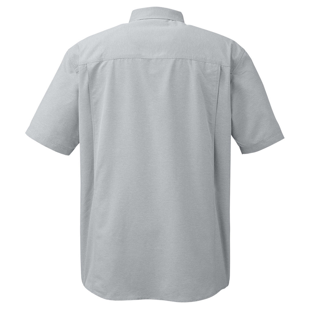 Dri Duck Men's Grey Crossroad Dobby Short-Sleeve Woven Shirt