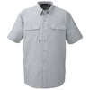 Dri Duck Men's Grey Crossroad Dobby Short-Sleeve Woven Shirt