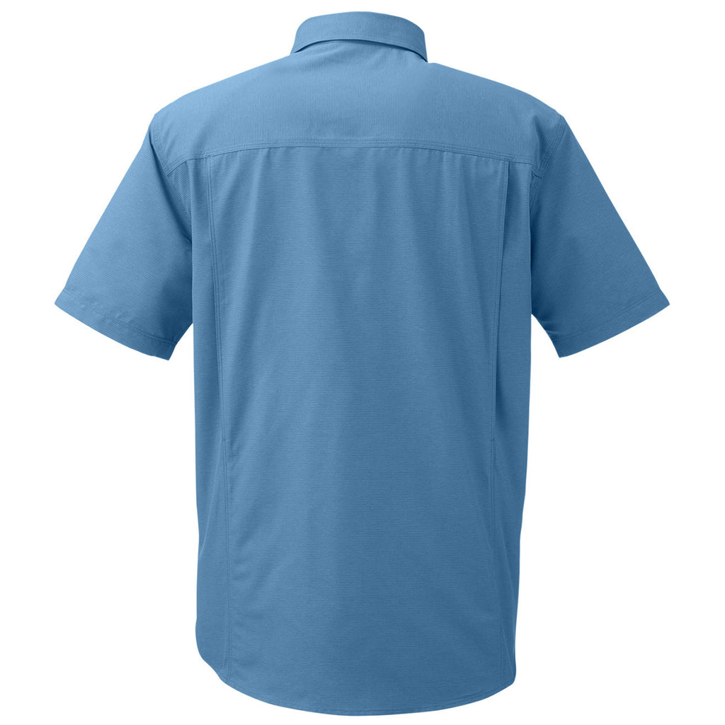 Dri Duck Men's Slate Blue Crossroad Dobby Short-Sleeve Woven Shirt