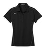 Nike Women's Black Dri-FIT Short Sleeve Sport Swoosh Pique Polo