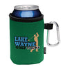 Koozie Green Collapsible Can Kooler with Carabiner