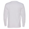 Bayside Men's White USA-Made 100% Cotton Long Sleeve T-Shirt