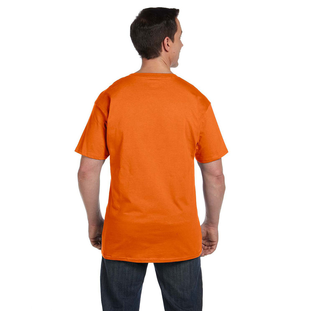 Hanes Men's Orange 6.1 oz. Beefy-T with Pocket