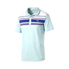 Puma Golf Men's Omphalodes Light Blue Short Sleeve Key Stripe Polo
