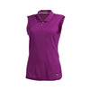 Puma Golf Women's Purple Cactus Flower Pounce Sleeveless Golf Polo Cresting