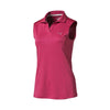 Puma Golf Women's Rose Red Polka Stripe Sleeveless Golf Polo
