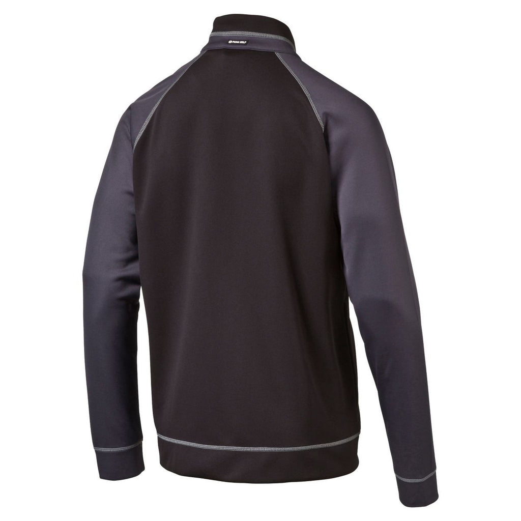 Puma Golf Men's Black PWRWARM Color Block Full Zip Jacket