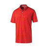Puma Golf Men's High Risk Red Essential Mixed Stripe Polo