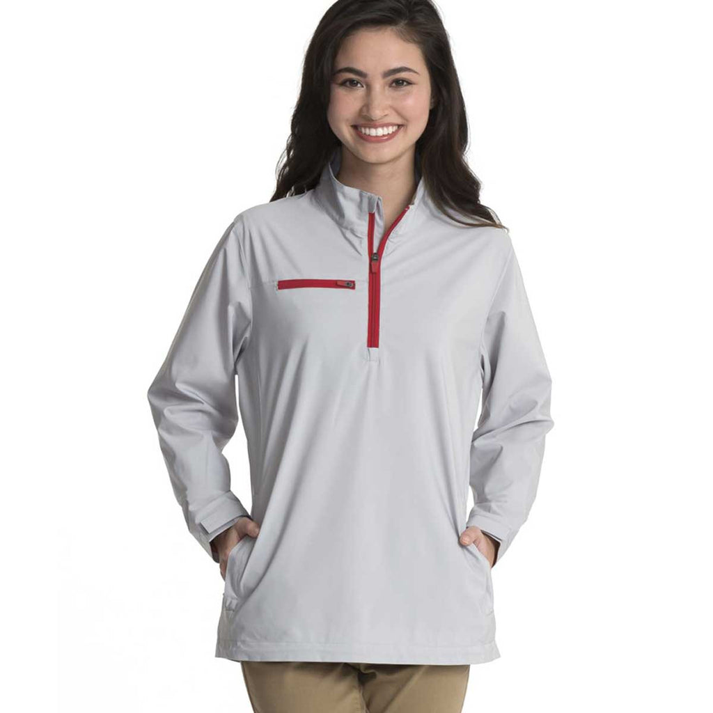 Charles River Women's Grey/Red Riverside Pullover