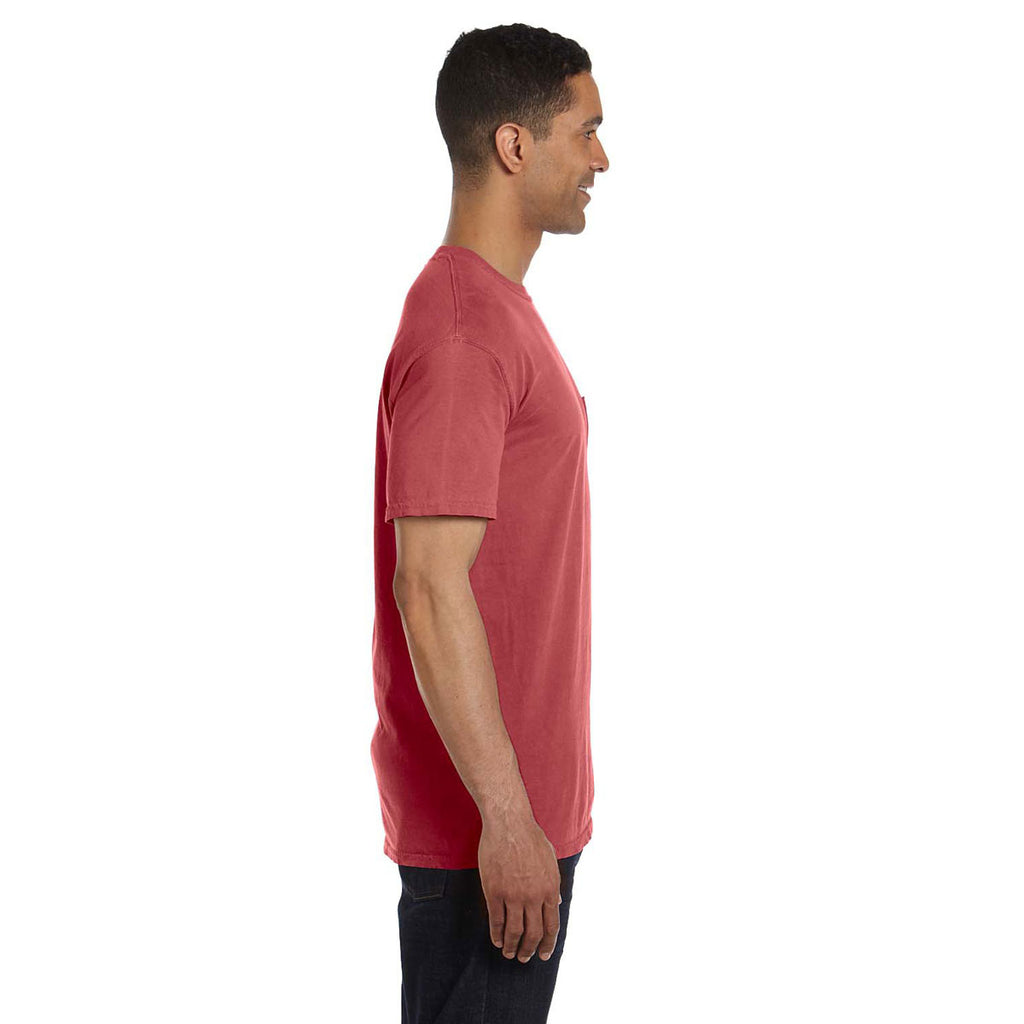 Comfort Colors Men's Crimson 6.1 oz. Pocket T-Shirt