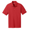 Nike Men's Red Dri-FIT Short Sleeve Vertical Mesh Polo