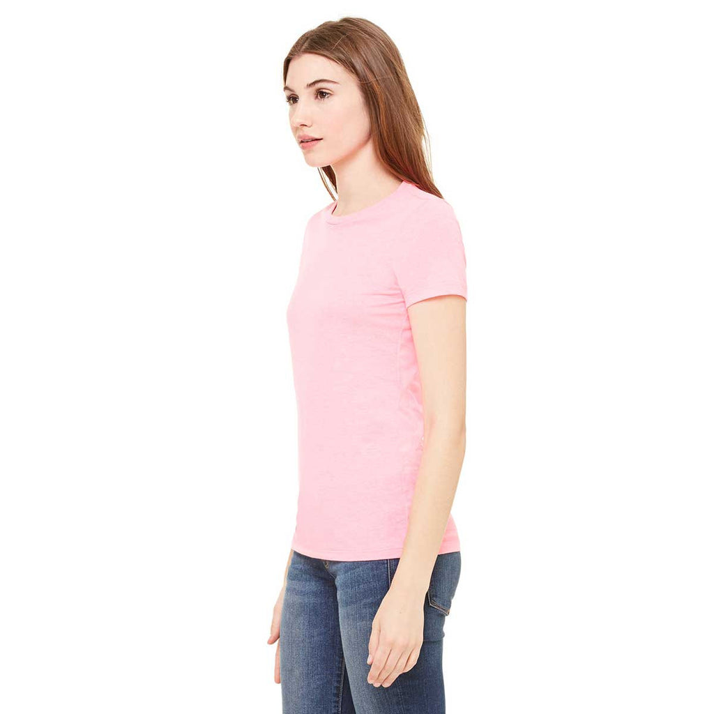 Bella + Canvas Women's Neon Pink Poly-Cotton Short-Sleeve T-Shirt