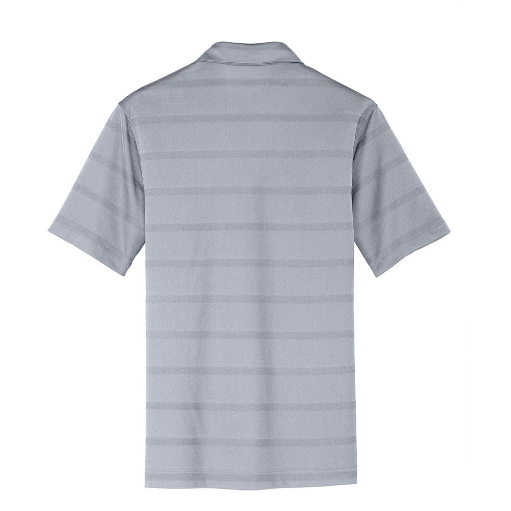 Nike Men's Dark Grey/Anthracite Dri-FIT Short Sleeve Fade Stripe Polo