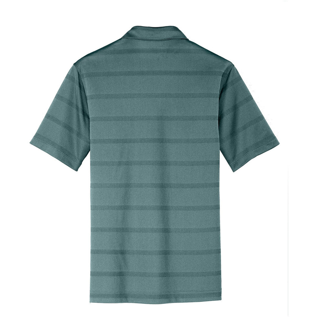 Nike Men's Turquoise/Grey Dri-FIT Short Sleeve Fade Stripe Polo