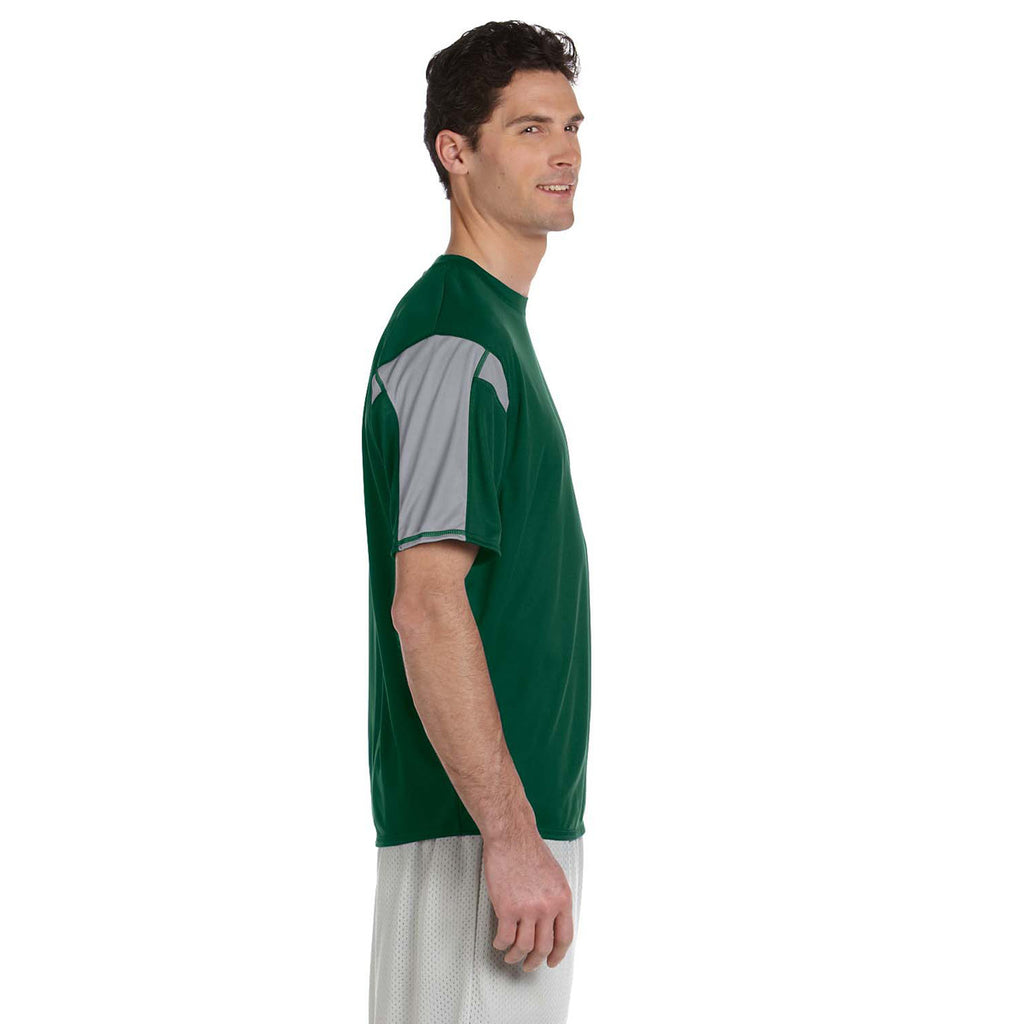 Russell Athletic Men's Dark Green/Steel Short-Sleeve Performance T-Shirt