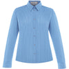 North End Women's Light Blue Align Wrinkle-Resistant Dobby Vertical Striped Shirt