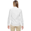 North End Women's White Align Wrinkle-Resistant Dobby Vertical Striped Shirt