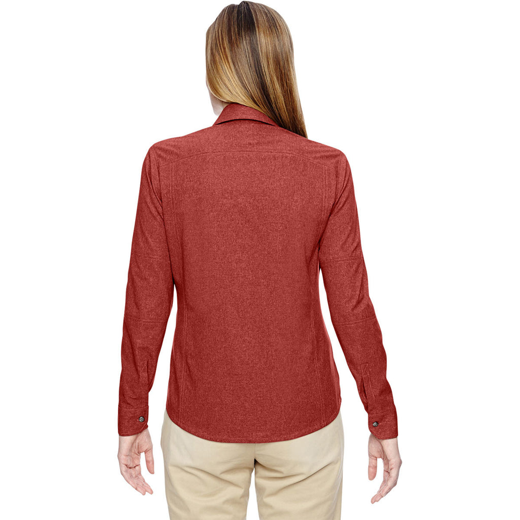 North End Women's Rust Excursion Utility Two-Tone Performance Shirt