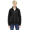 North End Women's' Black Three-Layer Fleece Bonded Soft Shell Technical Jacket