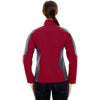 North End Women's Molten Red Compass Colorblock Three-Layer Fleece Bonded Soft Shell Jacket