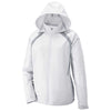 North End Women's White Sirius Jacket with Embossed Print