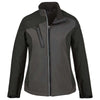 North End Women's Black Silk Terrain Colorblock Soft Shell with Embossed Print