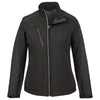 North End Women's Black Terrain Colorblock Soft Shell with Embossed Print