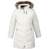North End Women's Winter White Boreal Down Jacket with Faux Fur Trim