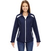 North End Women's Classic Navy Tempo Lightweight Recycled Polyester Jacket with Embossed Print
