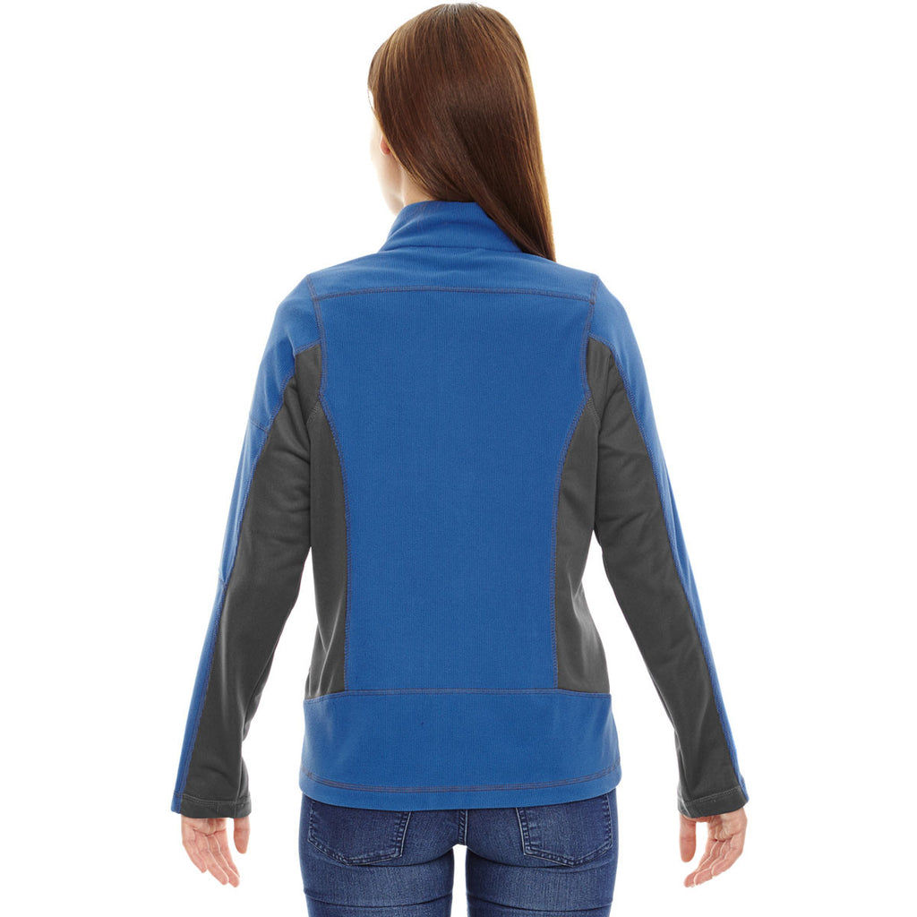 North End Women's Nautical Blue Generate Textured Fleece Jacket